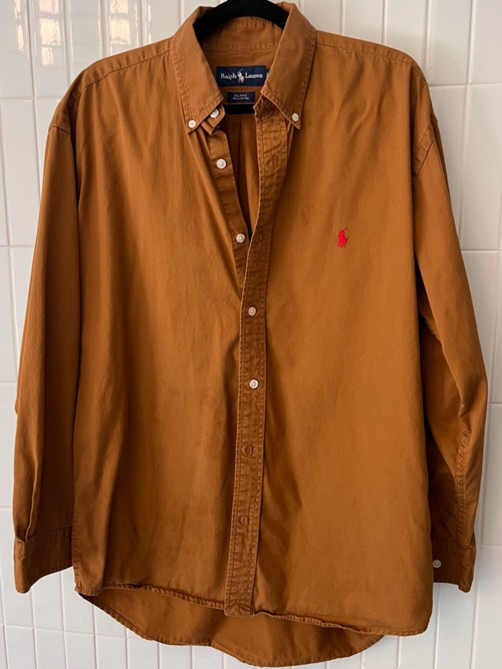 Ralph Lauren Blake Button-Down Shirt | XL | Camel Rust Brown 100% Cotton